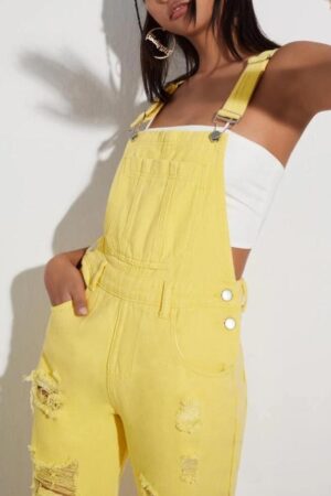 Cropped Denim Overall