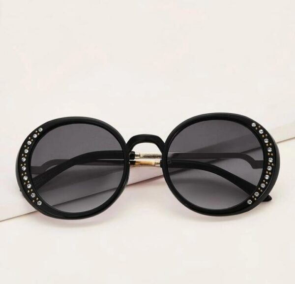 Round Frame Sunglasses With Case - Image 3