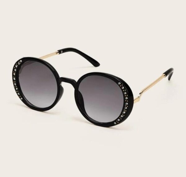 Round Frame Sunglasses With Case - Image 2
