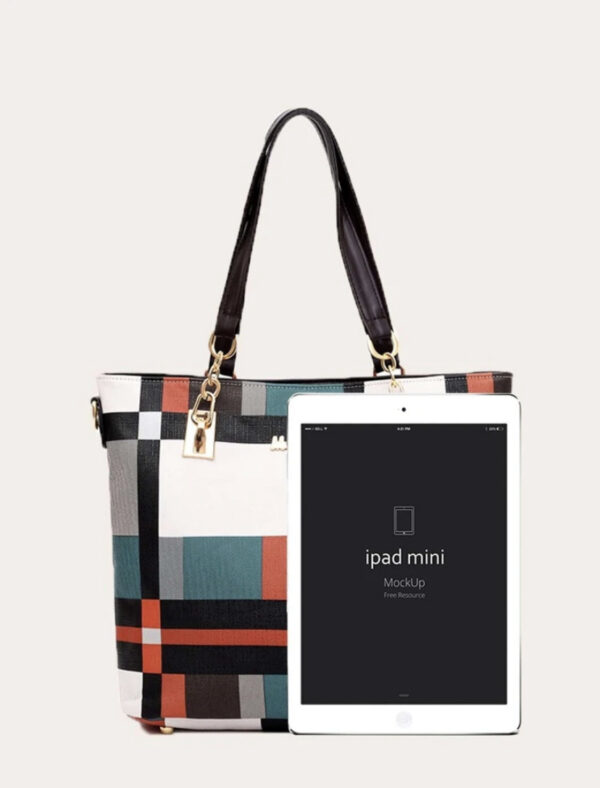 Emery Rose 6pcs Color Block Tote Bag Set - Image 3