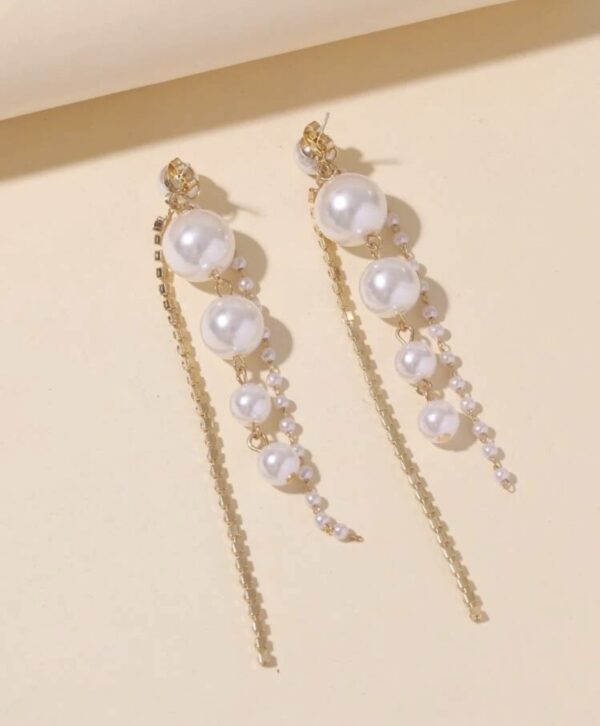 Pearl Decor Earrings - Image 2