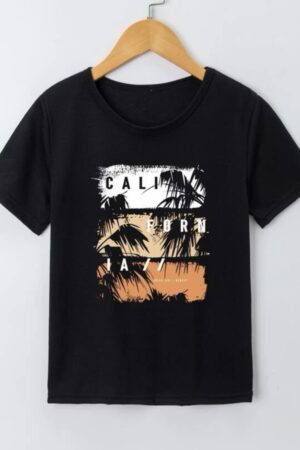 Boys Tropical & Letter Graphic Tee