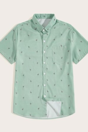 Print Curved Hem Shirt