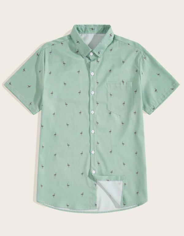 Print Curved Hem Shirt