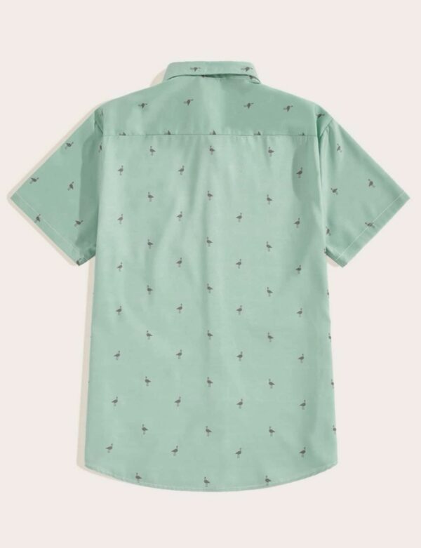 Print Curved Hem Shirt - Image 3