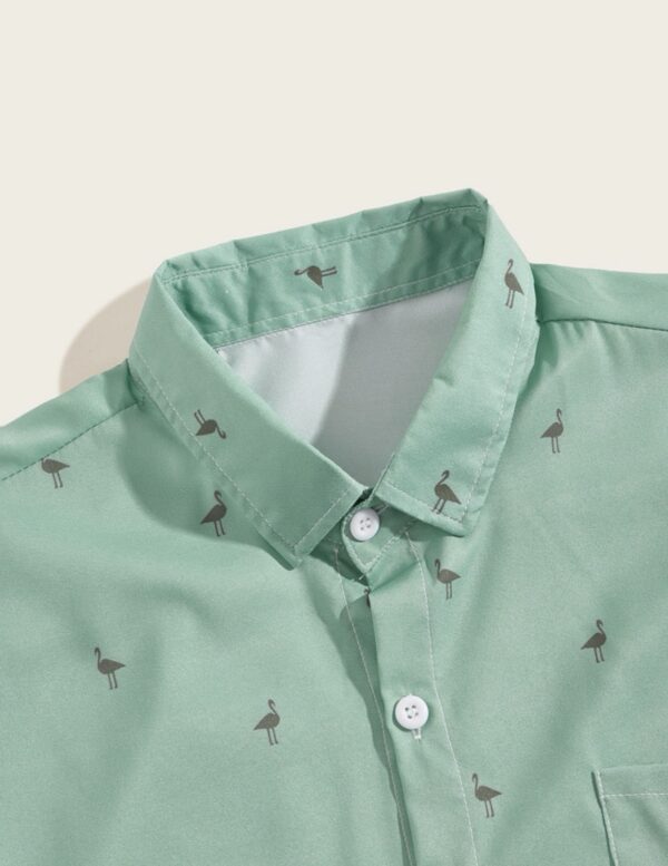 Print Curved Hem Shirt - Image 4