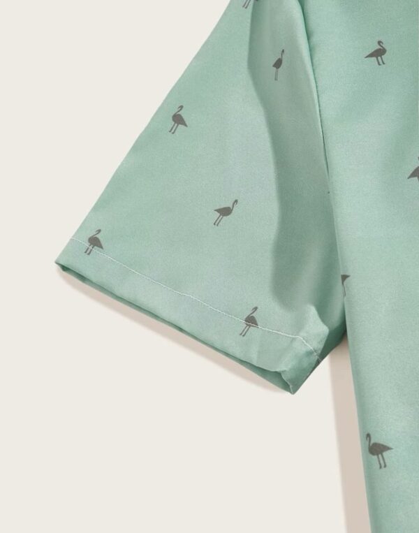 Print Curved Hem Shirt - Image 5