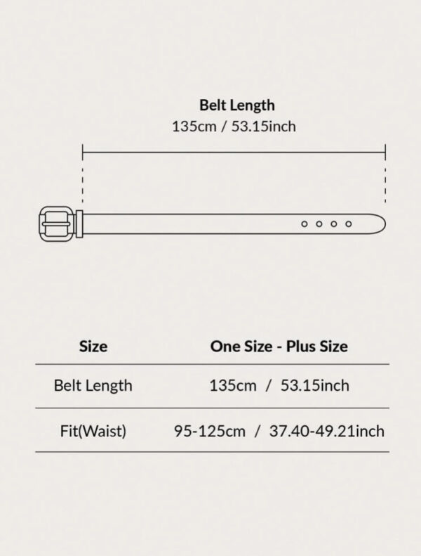 Metal Buckle Plus Size Belt - Image 4