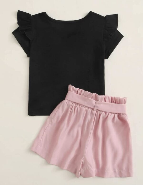 Graphic Tee With Belted Shorts - Image 3