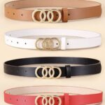 Circle Decor Buckle Belt With Hole Punch
