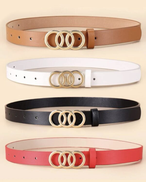Circle Decor Buckle Belt With Hole Punch