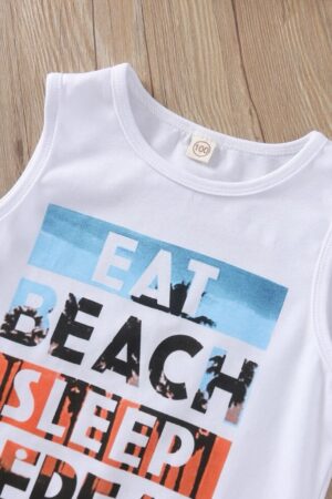 Toddler Boys Letter Graphic Tank Top
